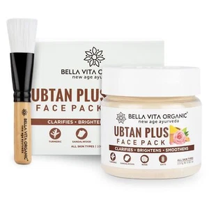 Bella Vita Organic Ubtan Plus Face Pack (100 gm) for Glowing Skin with Brush - Picture 1 of 4