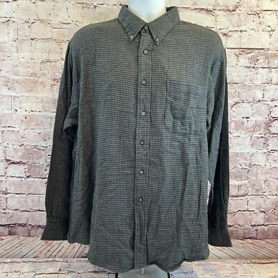 Croft & Borrow Men's Moss Houndstooth Long Sleeve Soft Cotton Button Up Shirt L - Image 1 of 4