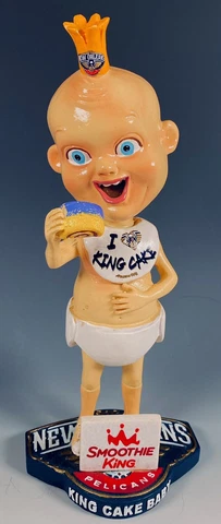 New Orleans Pelicans King Cake Baby Figure Bobblehead NBA Basketball Cover