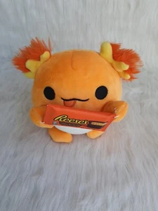 Snackles Albie Axolotl ZURU 5in Soft Stuffed Plush Holding Reeses Candy Toy - Picture 1 of 9