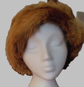 Vintage Red Fox Fur Hat - Hot Heads By Fur Flyers - Repurposed, Recycled fur 60s - Picture 1 of 4