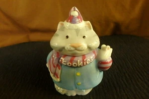 Hallmark porcelain cat cookie jar ornament 1996 3 1/2" high - Picture 1 of 2