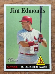 2007 TOPPS HERITAGE BASEBALL JIM EDMONDS CARD No.210 St. Louis Cardinals - Picture 1 of 2