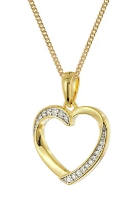 TRENDOR Schmuck Damen-Halskette 925 Silber Vergoldet Mit Herz-Anhänger 28434 - Bild 1 von 4