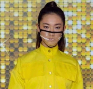 Funda protectora de vinilo facial transparente con diferentes colores de adornos. - Imagen 1 de 8