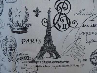 French Eiffel Tower Paris Drapery Upholstery Fabric Yardage 8 Yds Premier Prints - Image 1 of 4