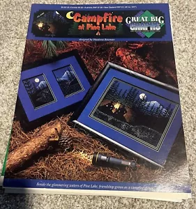 CAMPFIRE AT PINE LAKE - TRUE COLORS CROSS STITCH PATTERN - Picture 1 of 2