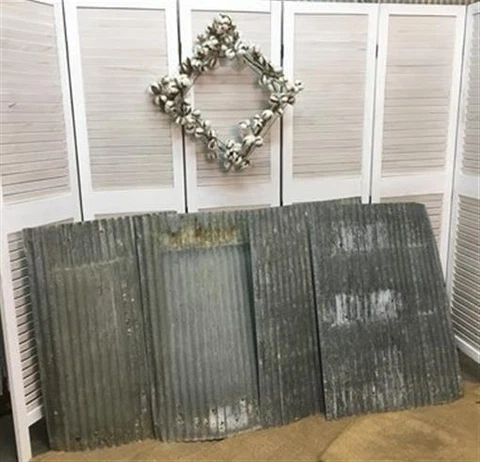 4 Galvanized Tin Sheets, Roof Ceiling Sink Backsplash, Architecture Salvage A1 Cover