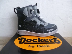 Dockers by Gerli Boots Shoes TEX Black Grey 45RO710 - Picture 1 of 9