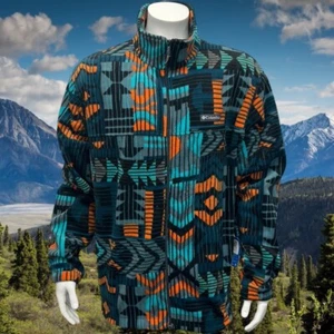 Chaqueta polar Columbia Steens Mountain diseño geométrico azteca cremallera completa 2XL nueva con etiquetas - Imagen 1 de 11