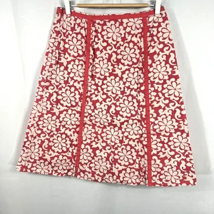 Boden Rock Gr. 8 L Koralle Blumen Baumwolle A-Linie Freizeit Alltag Bunt Preppy - Bild 1 von 9