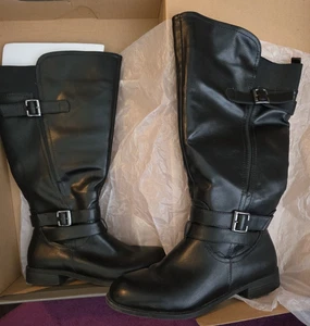 Marabella Womens Sz 11W Black Low Heel Boots (Tracy Plus 731868) Preowned - Picture 1 of 15