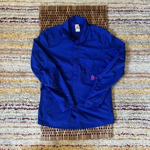 Nike ACG Cobalt Blue Pink Snap Front Tech Shirt Jacket Men's Small S - Picture 1 of 3