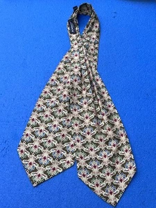 Authentic Burberrys Florals Crown Design On Multicolor 100% Silk Ascot Necktie - Picture 1 of 9