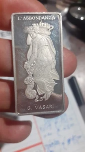 LINGOTTO L'ABBONDANZA  G. VASARI ARGENTO 999 25 GRAMMI UNOAERRE - Imagen 1 de 5
