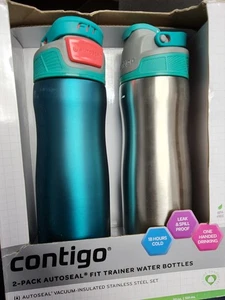 Contigo Autoseal Fit 20oz Stainless Steel  Tumbler Mug 2 pack Bermuda Teal - Picture 1 of 2