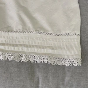 EILEEN WEST 100% Cotton White Bed Sheet Set King Size Lace Trim Cottagecore - Picture 1 of 8