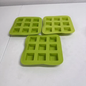 Set Of 3 IKEA PLASTIS Plastic Ice Cube Trays Green - Picture 1 of 7