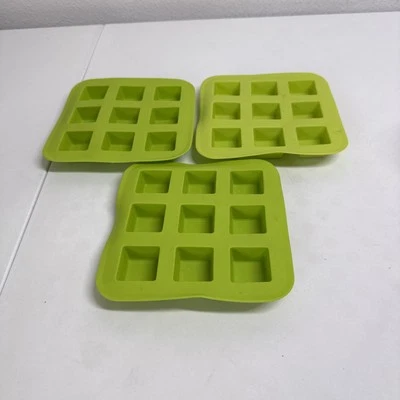 Set Of 3 IKEA PLASTIS Plastic Ice Cube Trays Green - Image 1 of 4