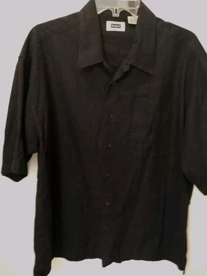 Camisa de vestir negra Haggar manga corta para hombre talla XL/XG Foto 1 de 4