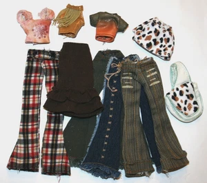 Bratz Puppen gemischte Kleidung 10 Teile Paket Hosen, Jeans, Röcke, Oberteile - Bild 1 von 11