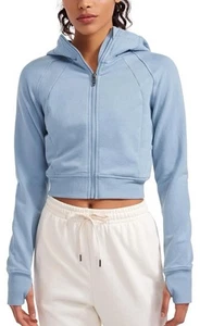 CRZ YOGA Fleece Lined Half Zip Oversized Hoodie with Thumb Holes, Size L navy - Picture 1 of 4
