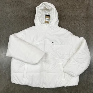 Nike Therma-fit klassischer gefütterter Damenmantel Größe 2X weiß Kapuzenjacke NEU - Bild 1 von 5