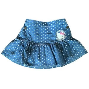 Girls Hello Kitty Polka Dot Ruffle Jean Skirt, size Large (10/12) - Picture 1 of 5