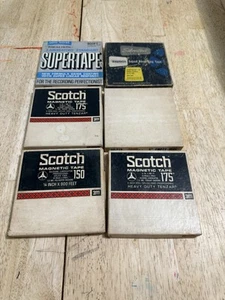Menge 6 gebrauchte 5" Zoll Tonbänder gemischte Marken Scotch Supertape - Bild 1 von 8