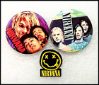 Nirvana Lot Of 2 90&#39;s Buttons &amp; Pin Badge