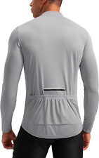 Men'S Cycling Jersey with 3+1 Rear Zipper Pockets Long Sleeve Moisture Wicking U