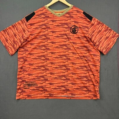 Camisa Clásica Rocawear Para Hombre 4XB Naranja Camuflada Manga Corta Bordada Hip Hop Foto 1 de 4