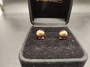 14k Rose Gold Ball Stud Earrings - 8MM - NEW JTV - Picture 1 of 6