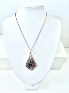 Schneeflocke Obsidian Anhänger 63,5 mm mit rosévergoldeter Kette 45 cm Edelstein - Bild 1 von 3