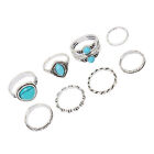 8pcs Turquoise Knuckle Ring Girls Bohemian Retro Stackable Finger Joint Rin EOB