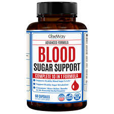 OneWay Blood Sugar Support Supplement | Advanced 10 in 1 Formula | 60 Capsules