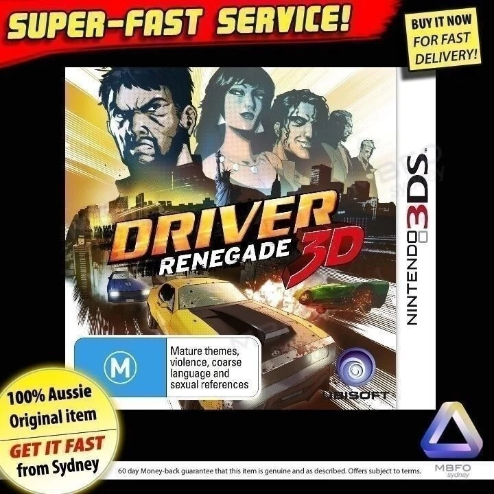 Driver Renegade 3D RARE Nintendo 3DS 2DS XL console driving racing car kart game - Image 1 of 4