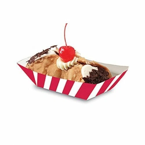 Circus Party Supplies Striped Snack Servers 6 Pack Birthday Carnival Red White - Image 1 of 1
