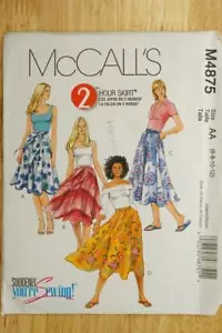M4875 McCalls Sewing Pattern Size AA 6-12 Ladies 2 Hour Skirt Pattern Uncut - Picture 1 of 1