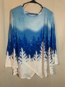 New Women's Unbranded Size 4XL - Lightweight Jagged Bottom Blouse - 0324A - Picture 1 of 4