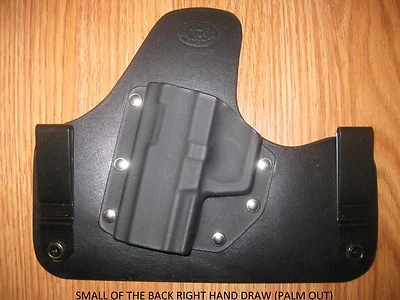 MDJ CUSTOM HOLSTERS IWB SOB (small of the back) Kydex / Leather Hybrid Holster
