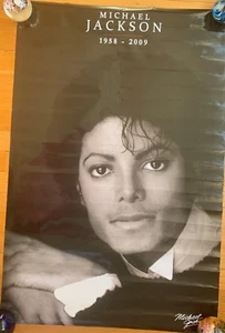 vtg Michael Jackson 1958 - 2009 POSTER print photo death memorial thriller album - Picture 1 of 8