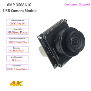 Módulo de cámara 4K 8MP USB 3.0 OS08A10 H.264 0.2Lux sin controlador 100° sin distorsión - Imagen 1 de 14