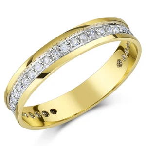 9ct Oro Amarillo Diamante Anillo de Eternidad 4mm Tercer Quilate 0.33ct Media - Imagen 1 de 2