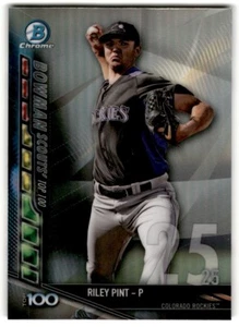 2017 Bowman Chrome Scouts' Top 100 Riley Pint #BTP-25 Colorado Rockies - Picture 1 of 2