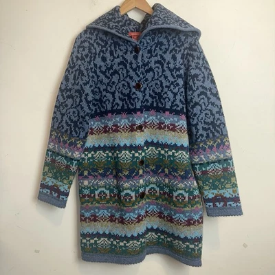 Suéter cárdigan plumero isla justa 100 % lana de cordero con botones L Sundance para mujer Y2K Foto 1 de 4