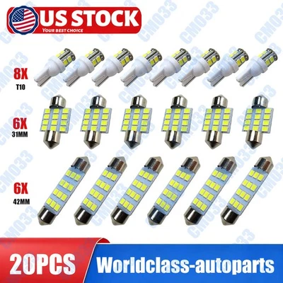 Kit de lâmpadas internas de LED para Lexus 20 peças cúpula porta-malas de carro lâmpadas de placa - Imagem 1 de 4