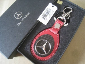 [unbenutzt] Mercedes Benz Schlüsselanhänger Keychain Leder rot mit Box - Bild 1 von 5