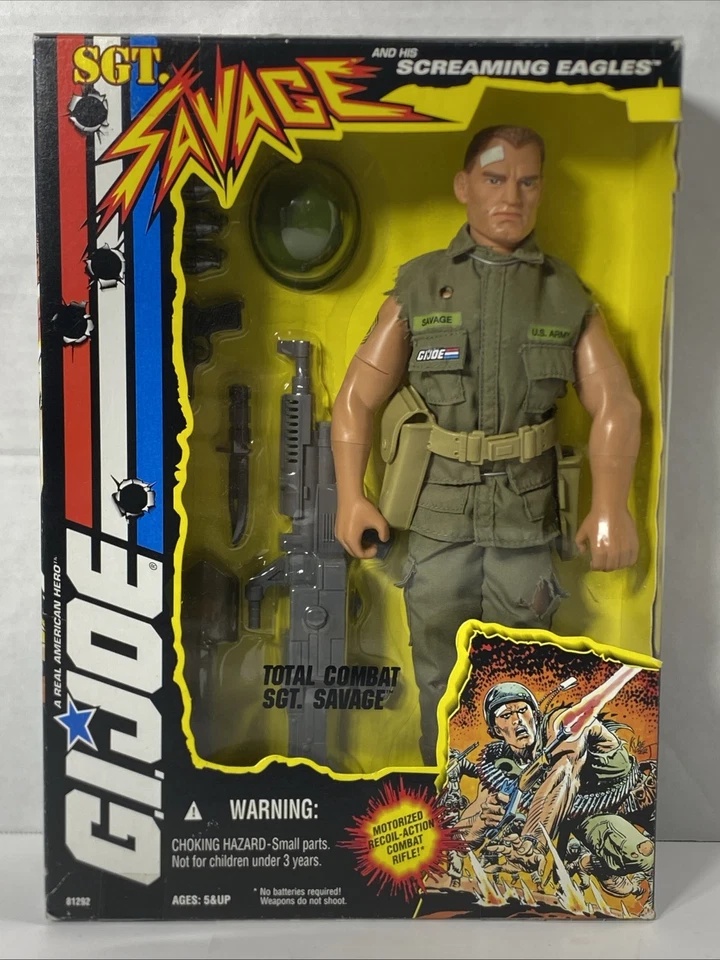 1994 Sgt Savage Total Combat Gi Joe Hasbro 81292 Screaming Eagles Figure NRFB
