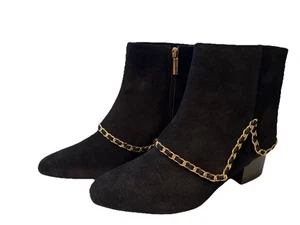 Karl Lagerfeld Cassie Suede Ankle Boots  W Woven Chain Detail, Brand New, 40/9M - Picture 1 of 13